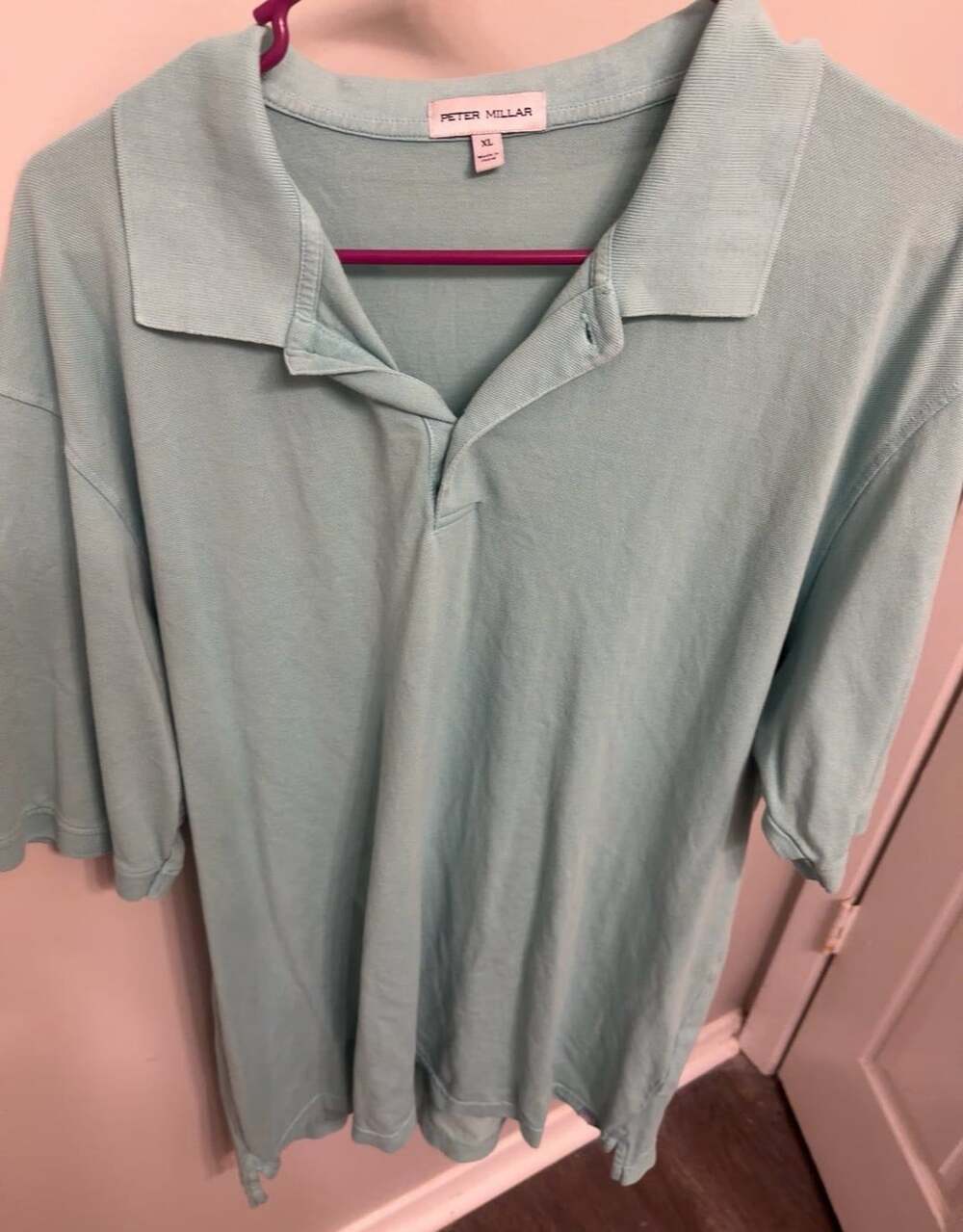 Peter Millar Seafoam Performance Knit Polo Shirt size XL